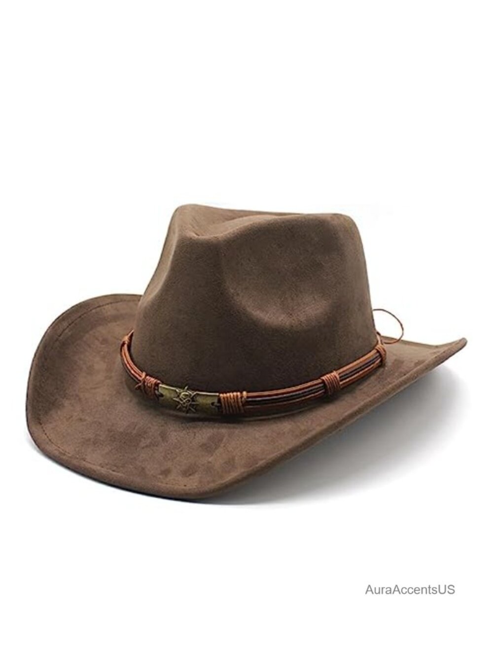 Suede Cowboy Hat Western Cowgirl Felt Rodeo Party Costume